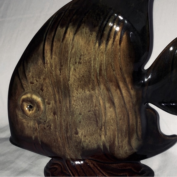 Vintage Canadian Art Pottery Tropical Angel Fish ElWill Canada 1950s - Picture 2 of 5